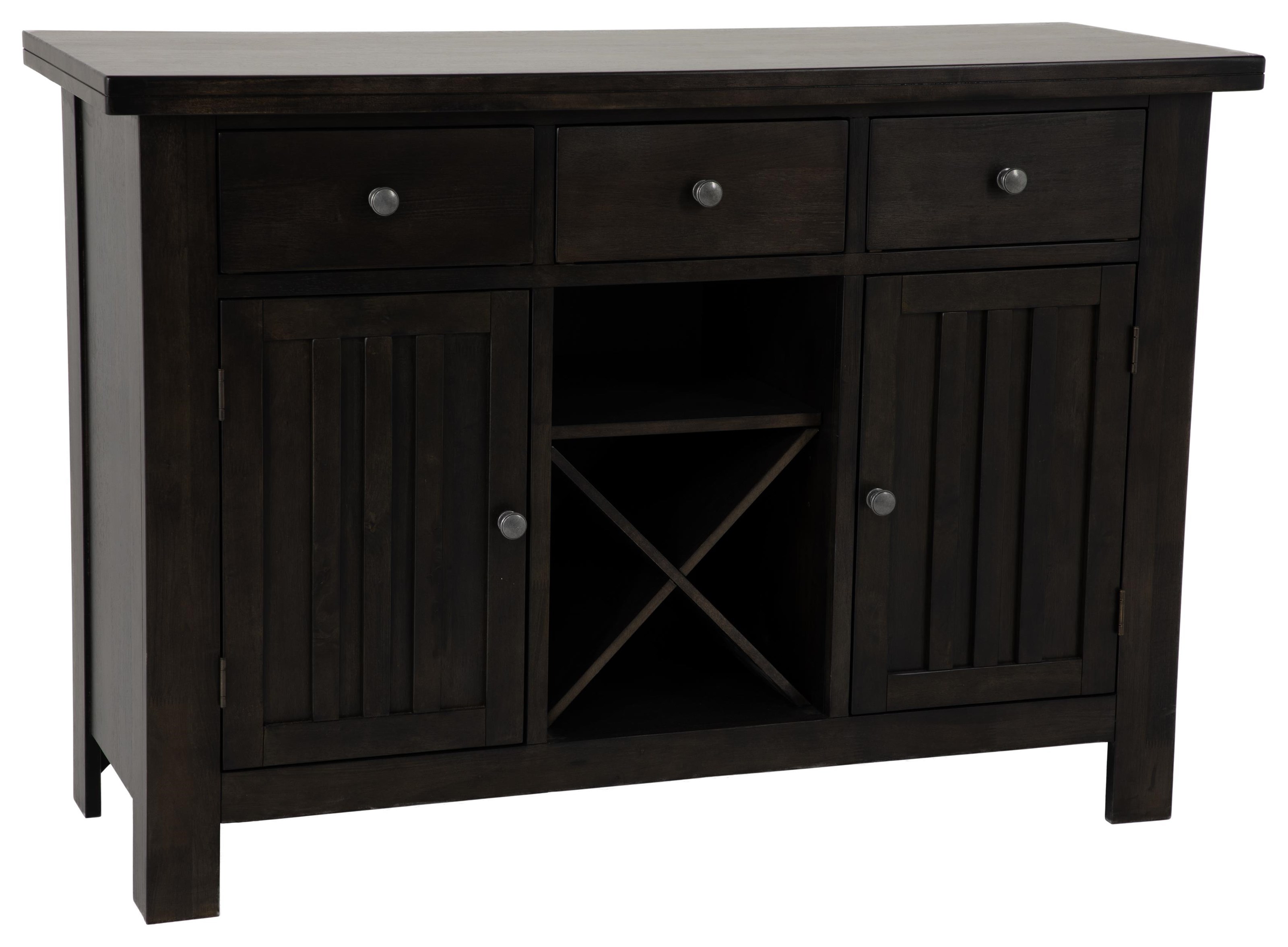 AA Elston Solid Wood Transitional 3Drawer Server with BuiltIn Wine